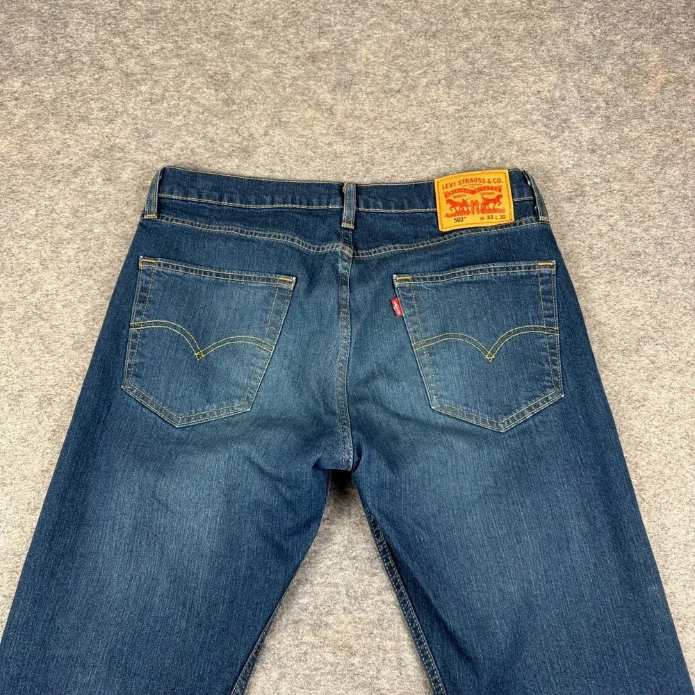 Levi's 502 Jeans Regular Taper Fit Blue Mens 33x32
